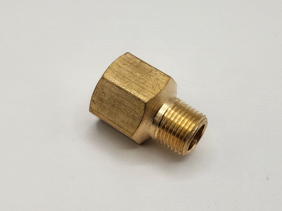 Fitting, Brass, Male x Female Reducing Connector, 1/2" Male x 3/8" Female NPT