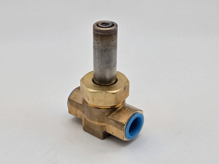 DEMA Brass Pilot Piston Solenoid Valve, Normally Closed, 3/8" 150 PSI PTFE w/ Nameplate, Less Coil