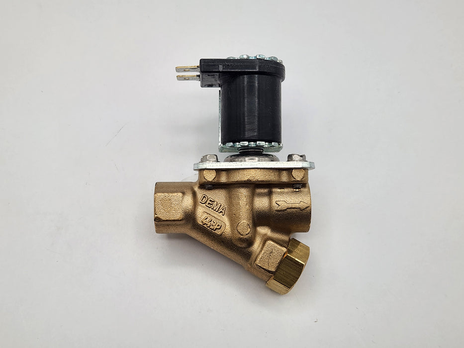 DEMA Brass Diaphragm Solenoid Valve, Normally Closed, 3/8" 125 PSI EPDM 12VDC Coil