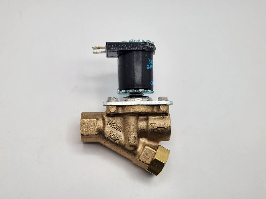 DEMA Brass Diaphragm Solenoid Valve, Normally Closed, 3/8" 125 PSI EPDM 24VAC Coil