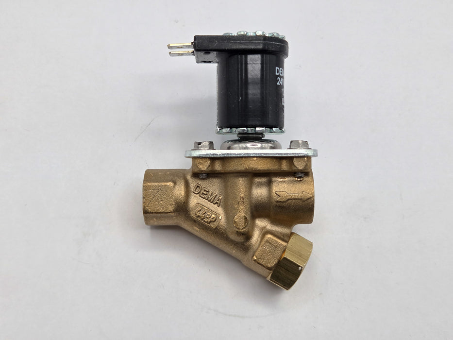 DEMA Brass Diaphragm Solenoid Valve, Normally Closed, 3/8" 125 PSI EPDM 24VDC Coil