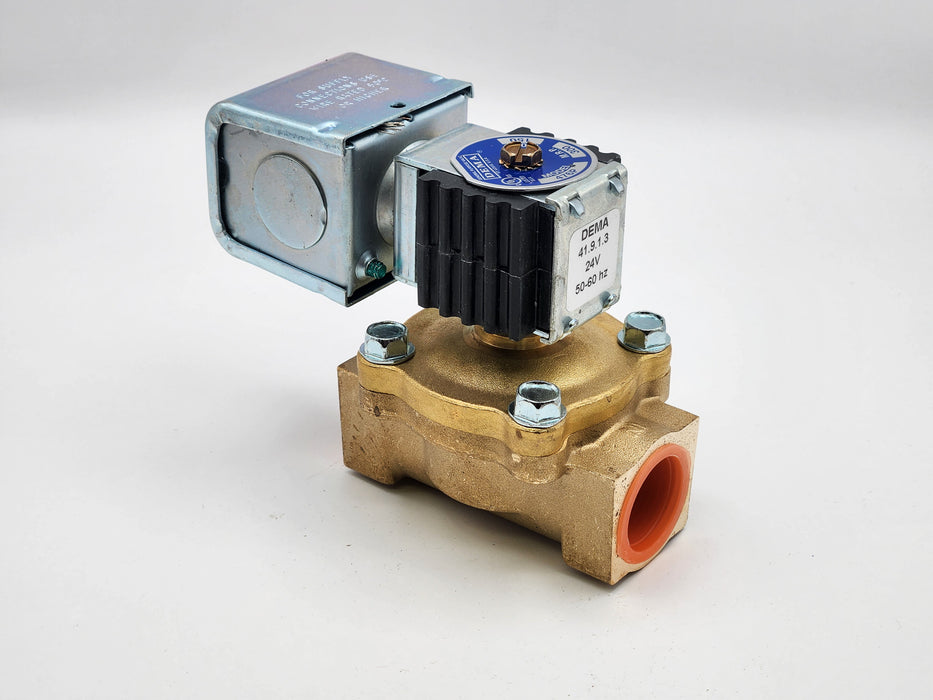 DEMA Brass Diaphragm Solenoid Valve, Normally Closed, 3/4" 150 PSI Buna, 24V AC Coil