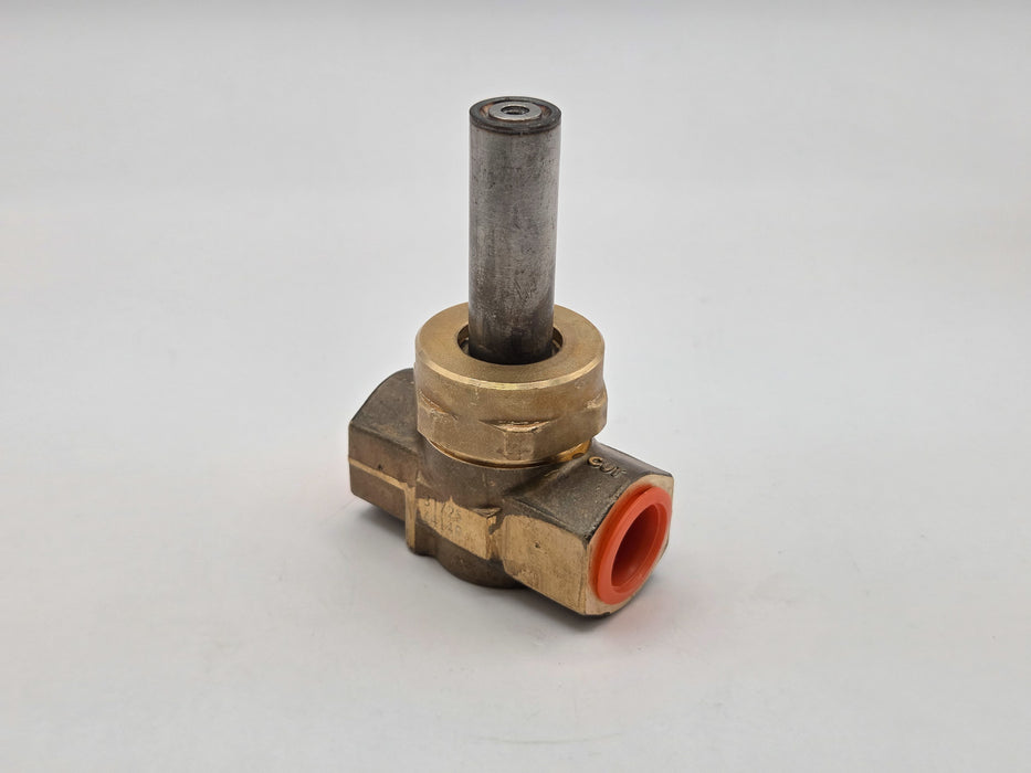DEMA Brass Pilot-Piston Solenoid Valve, Normally Closed, 1/2" 150 PSI PTFE, w/ Nameplate, Less Coil