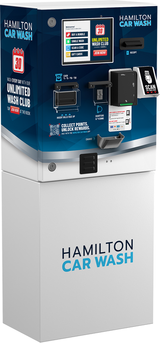 HAMILTON CMAABABABHAZZZZ Commander Paystation Kiosk w/Mars Cashflow Validator (USA), Microcoin 12 Coin Acceptor, US Quarter (11-8640) US Quarter, Barcode Scanner, Door and Body Wrap (Standard), ID Tech, Receipt Printer