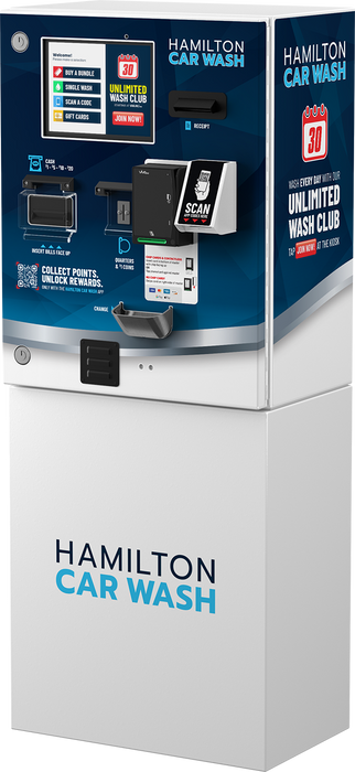 HAMILTON CMAABABABHAZZZZ Commander Paystation Kiosk w/Mars Cashflow Validator (USA), Microcoin 12 Coin Acceptor, US Quarter (11-8640) US Quarter, Barcode Scanner, Door and Body Wrap (Standard), ID Tech, Receipt Printer