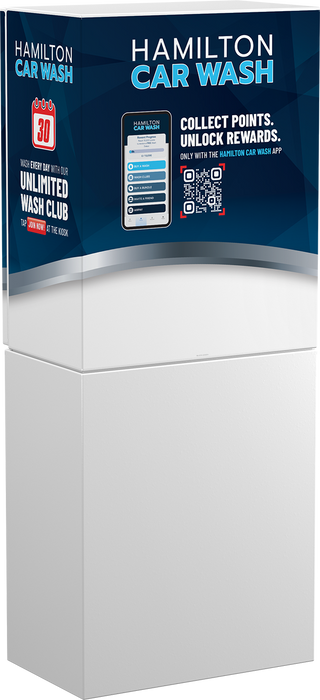 HAMILTON CMAABABABHAZZZZ Commander Paystation Kiosk w/Mars Cashflow Validator (USA), Microcoin 12 Coin Acceptor, US Quarter (11-8640) US Quarter, Barcode Scanner, Door and Body Wrap (Standard), ID Tech, Receipt Printer