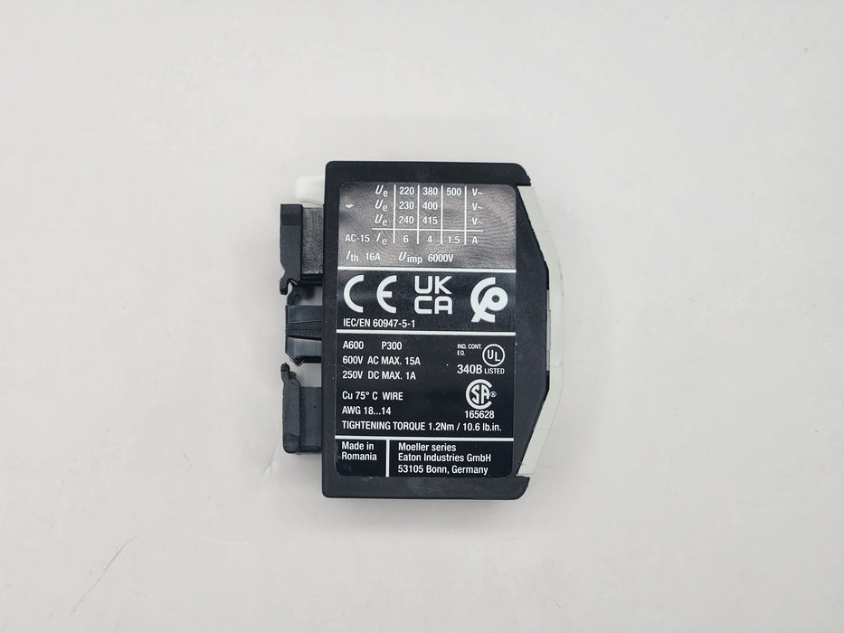 PDQ 04020038 CONTACTOR,AUX,2NO,16A,TOP-MT,EATON