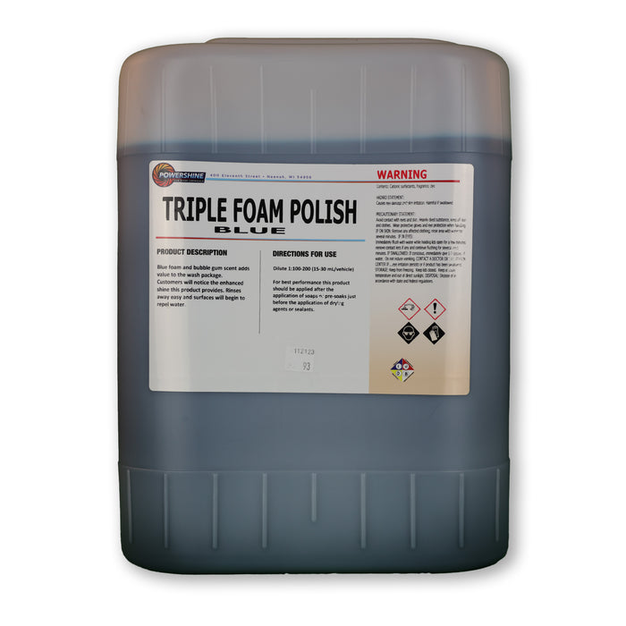 Powershine Bubblegum Triple-Foam Polish Blue 5 Gallon