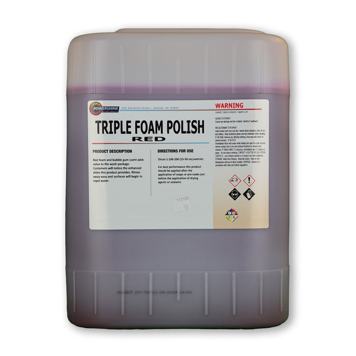 Powershine Bubblegum Triple-Foam Polish Red 5 Gallon