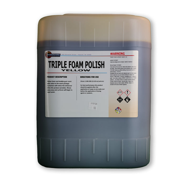 Powershine Bubblegum Triple-Foam Polish Yellow 5 Gallon